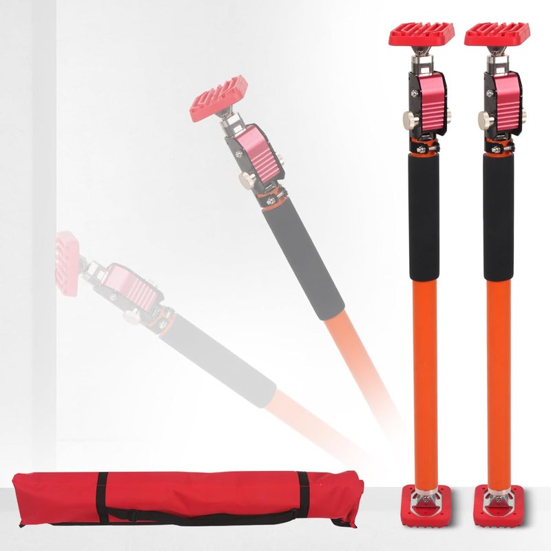 MOETER Adjustable Support Pole, 2 Pack Cabinet Jack Support Pole, 23.6 to 39.4 Inches 3rd Hand Support System, Premium Steel Cabinet Lift Jack, 132 LB Capacity for Cabinet, Cargo Bars, Drywall - Image 1